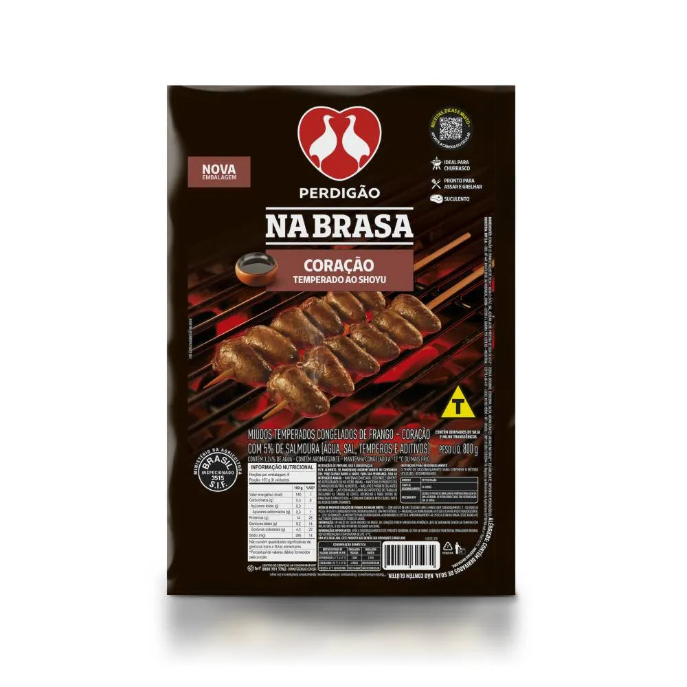 Coração de Frango Temperado ao Molho Shoyu Perdigão Na Brasa 800g